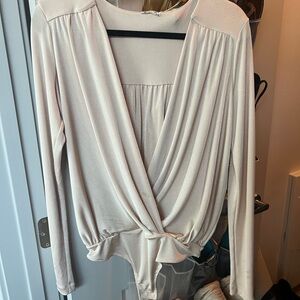 Free People Cream Bodysuit